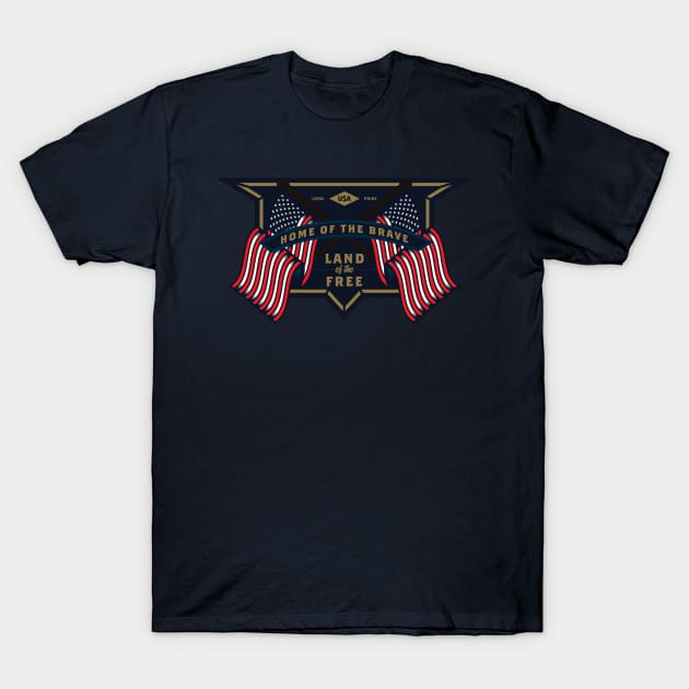 Land Of The Free T-Shirt by Kunstlerstudio